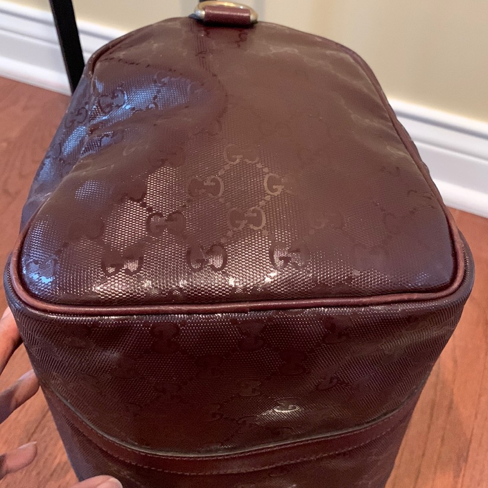 Authentic Gucci Imprime Monogram Medium Joy Boston Bordeaux - Picture 11 of 15